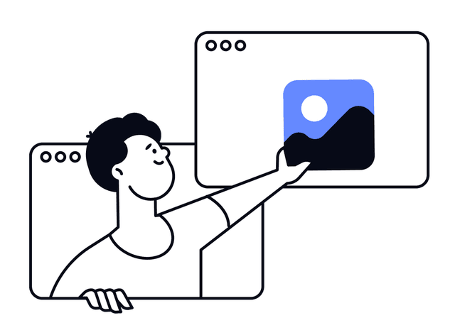Illustration of a person pitching a business idea on a presentation board