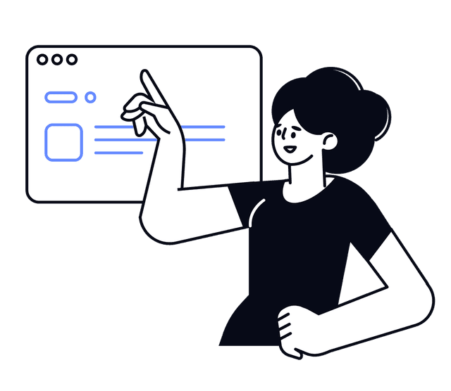 Illustration of a person presenting a property listing