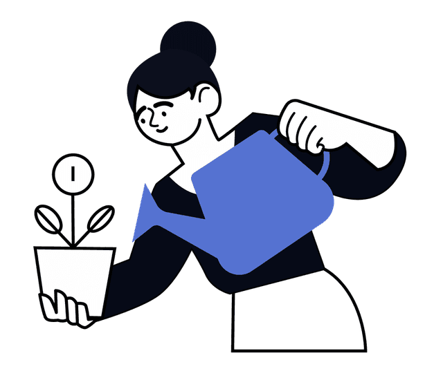 Illustration of a customer chatting on WhatsApp